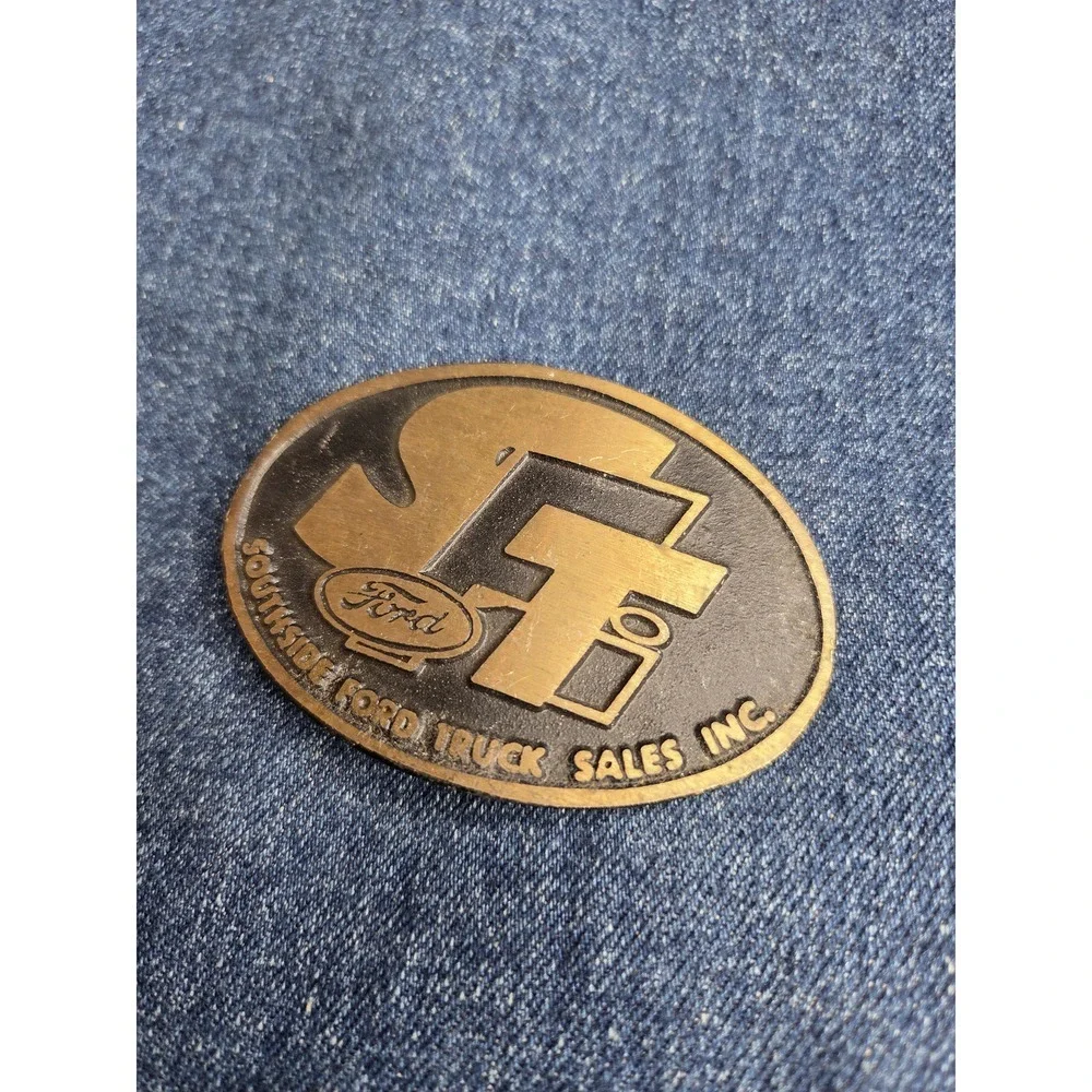 Ford Southside USA Sales Brass Belt Buckle - Automotive Collectible